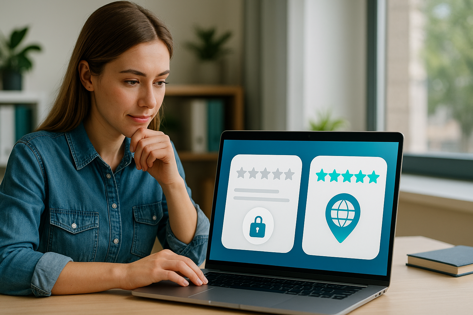 Business owner writing a calm response to a negative Google review